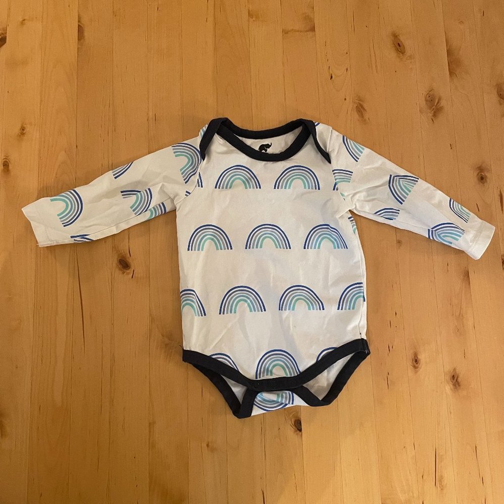 Monica & Andy Blue Rainbow Onesie